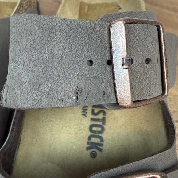 New NWOB Womens Birkenstock Arizona Brown Leather Comfort Slides Sandals Size 39 - Picture 10 of 11